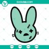 Bad Bunny logo with Frankenstein monster theme for Halloween, available as SVG download.