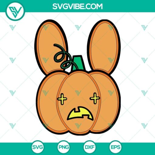 bad bunny logo pumpkin halloween svg png dxf eps cricut silhouette 6 mockup