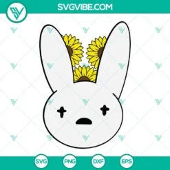 Musics, SVG Files, Bad Bunny Logo Sunflower SVG Download PNG DXF EPS Cut Files 2