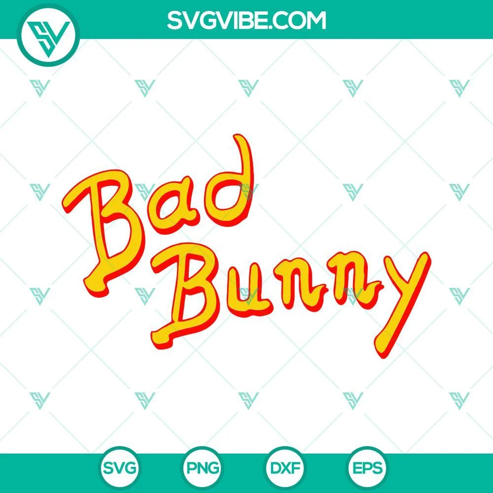 Musics, SVG Files, Bad Bunny Logo SVG Download, Bad Bunny Worlds Hottest Tour 1