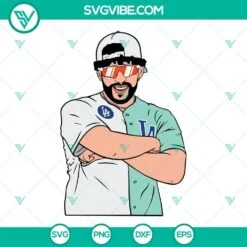 Baseball, Musics, SVG Files, Bad Bunny Los Angeles SVG Download PNG DXF EPS 3