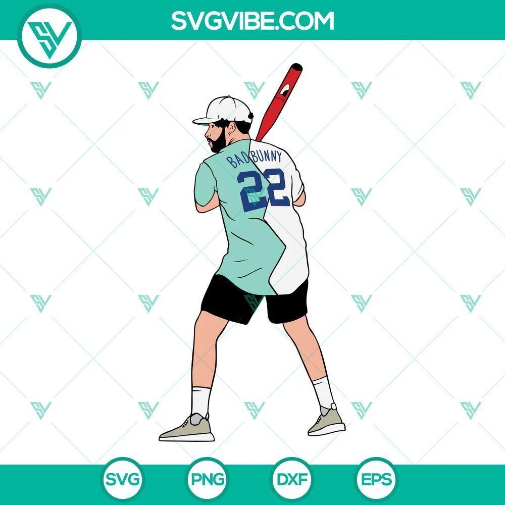 Baseball, Musics, SVG Files, Bad Bunny Los Angeles SVG Download PNG DXF EPS 1