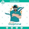 Bad Bunny Miami Dolphins themed SVG file for Cricut and Silhouette crafts, featuring EPS and PNG formats in a vector design.