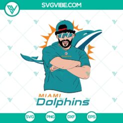 Musics, Sports, SVG Files, Bad Bunny Miami Dolphins SVG Files DXF EPS PNG 3