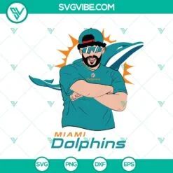 Musics, Sports, SVG Files, Bad Bunny Miami Dolphins SVG Files DXF EPS PNG 2