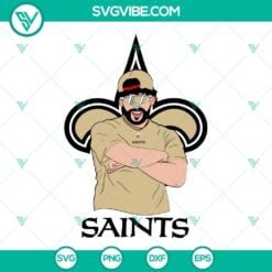 Musics, Sports, SVG Files, Bad Bunny New Orleans Saints SVG Images DXF EPS PNG 3