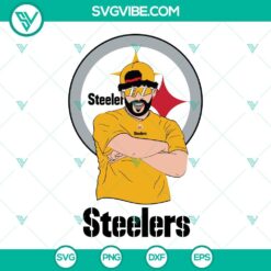 Musics, Sports, SVG Files, Bad Bunny Pittsburgh Steelers SVG Files DXF EPS PNG 6