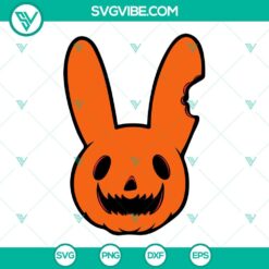 Halloween, Musics, SVG Files, Bad Bunny Pumpkin Halloween SVG Files PNG DXF EPS 8