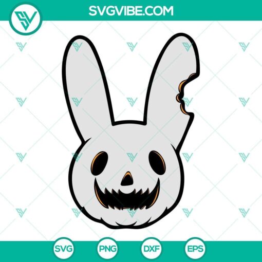 bad bunny pumpkin halloween svg png dxf eps digital file clipart 2 mockup