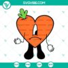Bad Bunny Sad Heart Easter Carrot SVG File with Una design, perfect for Easter crafts and decorations. Download Bad Bunny Easter SVG.