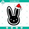 Bad Bunny wearing a Santa hat with Christmas SVG design for Cricut and Silhouette - festive holiday SVG cut file.