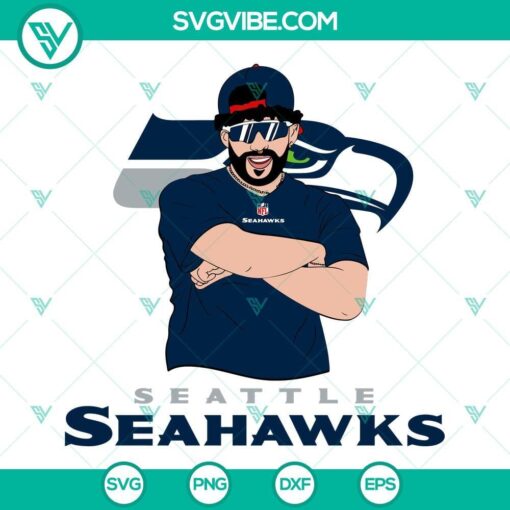 bad bunny seattle seahawks svg dxf eps png cricut silhouette vector clipart 9 mockup