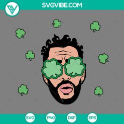 Musics, St Patrick's Day, SVG Files, Bad Bunny Heart St Patrick’s Day SVG 3