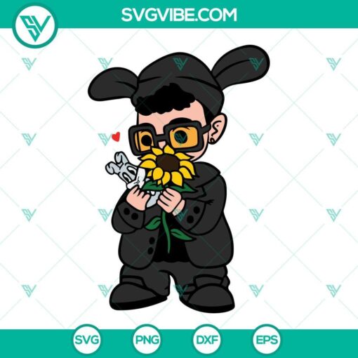 bad bunny sunflower svg baby benito svg bad bunny svg layered cricut 4 mockup