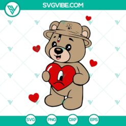 Musics, SVG Files, Valentine's Day, Bad Bunny Teddy Bear Svg, Un San Valentin 4