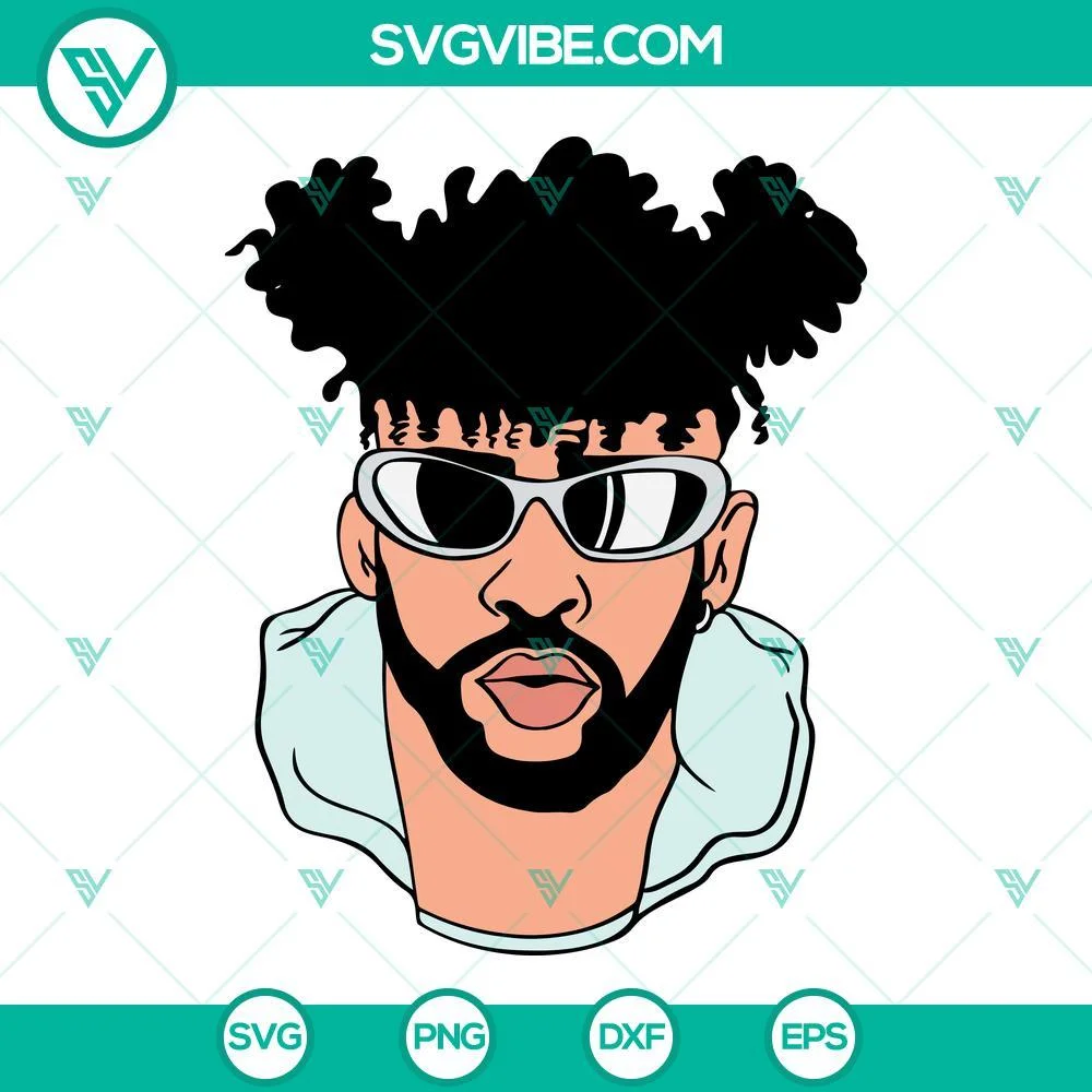 Musics, SVG Files, Bad Bunny Un Verano Sin Ti SVG Image Bundle, Bad Bunny Face 2