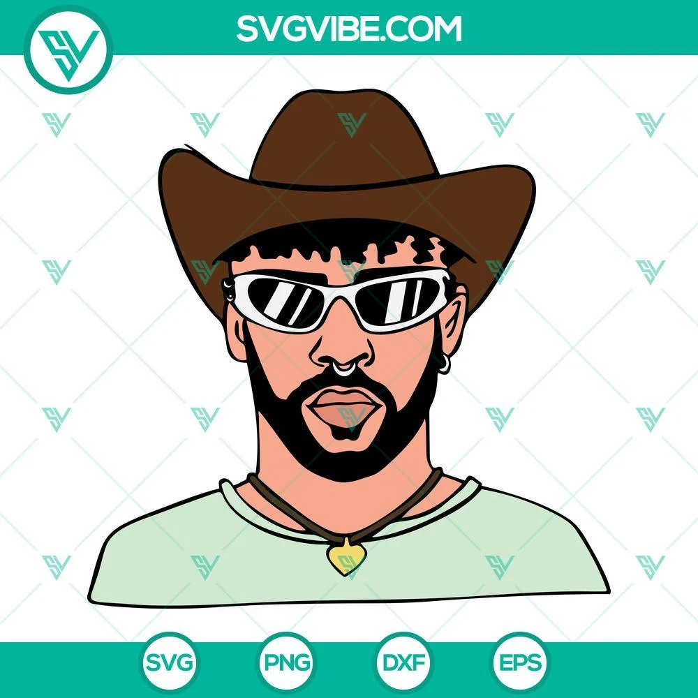 Musics, SVG Files, Bad Bunny Un Verano Sin Ti SVG Image Bundle, Bad Bunny Face 4