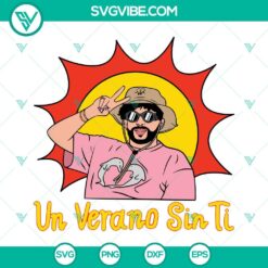 Musics, SVG Files, Bad Bunny Un Verano Sin Ti SVG File, Sun Bucket Hat Heart 2