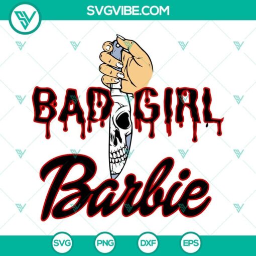 bad girl barbie halloween svg horror barbie knife svg png dxf eps files 5 mockup