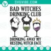 Bad Witch Drinking Club Disney Embroidery Files for Wine Halloween Machine, featuring spooky design for digital crafting.