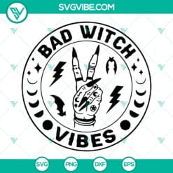 Halloween, SVG Files, Bad Witch Vibes SVG Files Bundle, Halloween Witch SVG 6