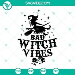 Halloween, SVG Files, Bad Witch Vibes SVG Files Bundle, Halloween Witch SVG 4