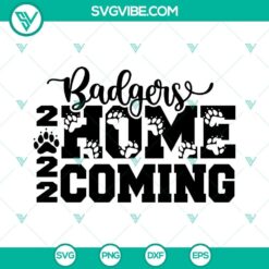 Badgers Homecoming 2022 football SVG design with Hoco theme, ideal for digital download.
