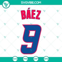 Baseball, Sports, SVG Files, Baez 9 SVG Files, Javi Baez SVG Download, Puerto 14