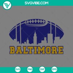 Baltimore Ravens skyline SVG file, featuring football and city skyline elements, perfect for Baltimore Ravens fans. Download now.