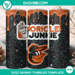 20oz Skinny Tumbler Template, Baltimore Orioles Dunkie Junkie Glitter 20oz 12