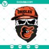 Baltimore Orioles skull SVG with baseball design, perfect for crafts and cutting machines.
