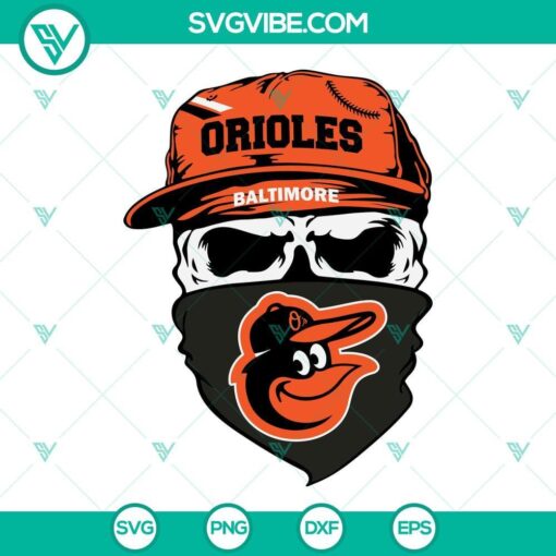 baltimore orioles skull svg orioles baseball svg png dxf eps cut files 4 mockup