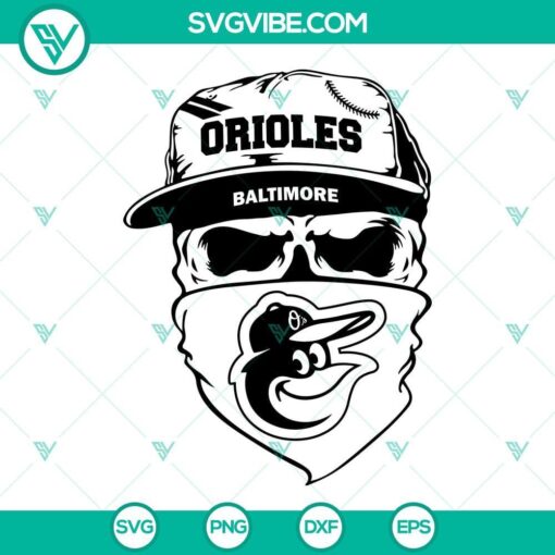 baltimore orioles skull svg orioles baseball svg png dxf eps cut files 8 mockup