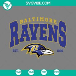 Football, Sports, SVG Files, Baltimore Ravens Est 1996 SVG Image, Baltimore 2