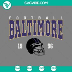 Football, Sports, SVG Files, Baltimore Ravens Football 1996 SVG Files PNG DXF 2