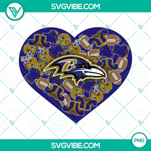 baltimore ravens heart valentine png file designs mockup