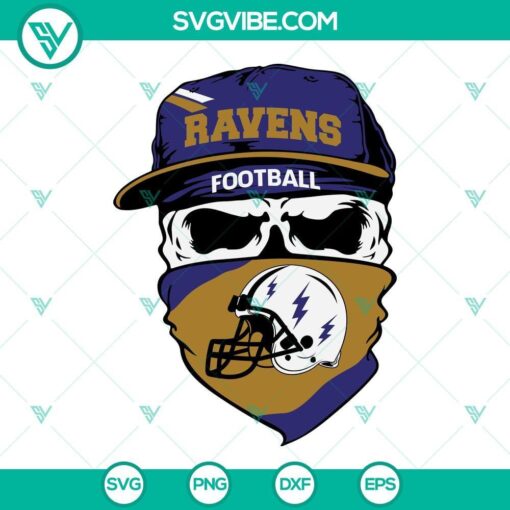 baltimore ravens skull svg ravens football svg png dxf eps cut files 2 mockup