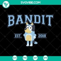 Disney, SVG Files, Bandit Bluey SVG File, Bluey Cartoon EST 2018 SVG Files 2