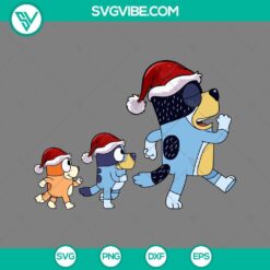 Christmas, Disney, SVG Files, Chilli Heeler Bluey And Bingo Merry Christmas SVG 3