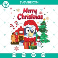 Christmas, Disney, SVG Files, Bandit Heeler Bluey Merry Christmas SVG Download 10