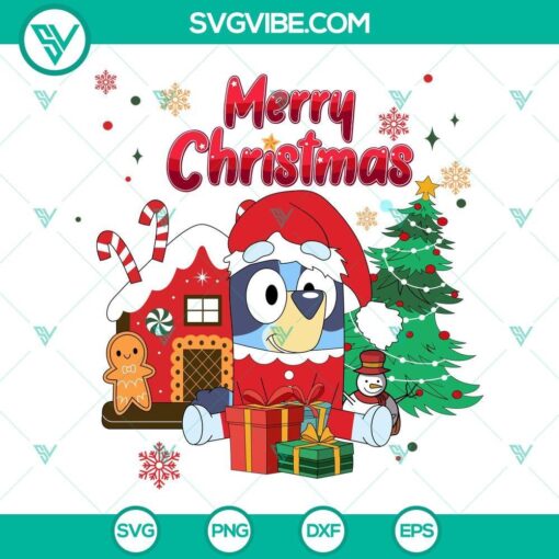 bandit heeler bluey merry christmas svg png dxf eps files 4 mockup