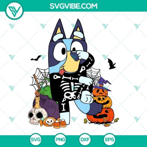 bandit heeler skeleton pumpkin svg bluey halloween svg png dxf eps files 7 mockup