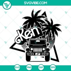 Barbi Jeep and Ken Offroad 4x4 Retro 80s SVG Files for digital crafting, ideal for offroad car enthusiasts.
