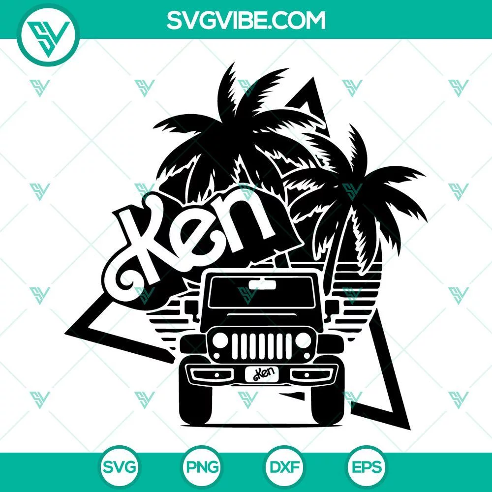 SVG Files, Trending, Barbi Jeep Offroad 4×4 Car SVG Files, Ken Offroad SVG 1