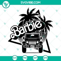 Barbi Jeep Offroad 4×4 Car SVG Files, Ken Offroad SVG Images, Retro 80s SVG File, 2