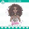 Barbie Afro Curly Hair Embroidery Design featuring African American Barbie-themed pattern, perfect for crafting projects.
