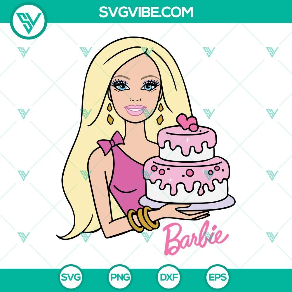 Birthday, SVG Files, Barbie Birthday Girl SVG Download, Happy Birthday Barbie 1