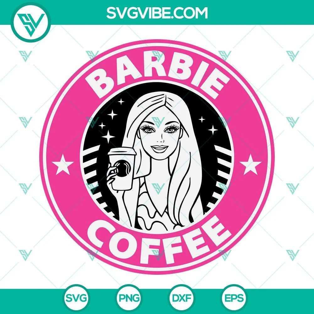 Starbucks Cup Wrap, SVG Files, Barbie Coffee SVG Image, Barbie Starbucks Cup 1