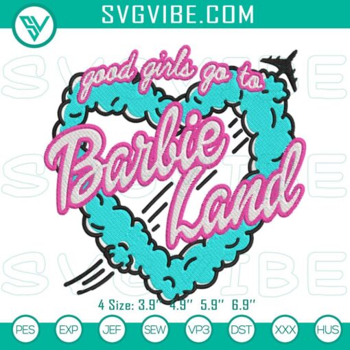 barbie embroidery files good girls go to barbie land embroidery design mockup