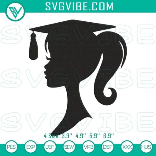 barbie graduation embroidery designs doll girl graduated embroidery files mockup